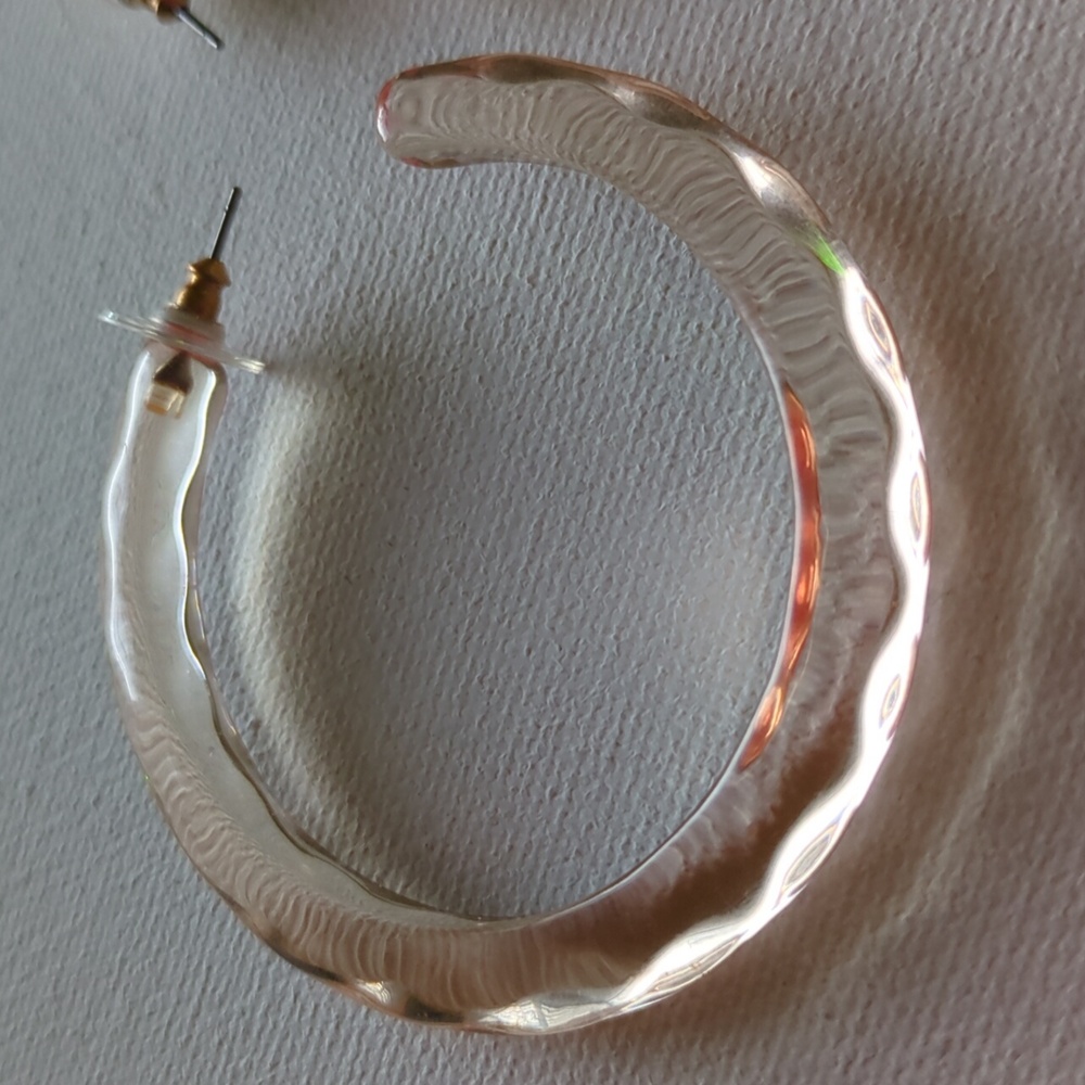 Translucent Hoop Earrings - Picture 2 of 3